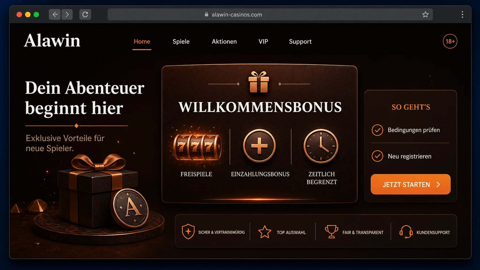 Alawin Casino Bonus für neue Spieler